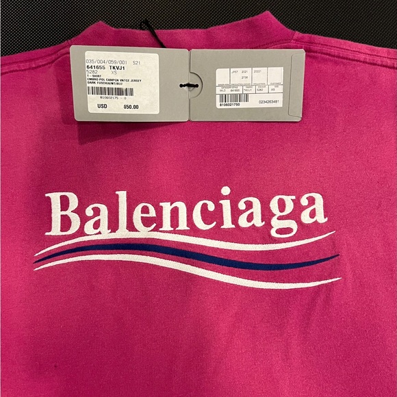AUTH SIZE X-mall BALENCIAGA PINK SHIRT NEW WITH TAG - Picture 3 of 4